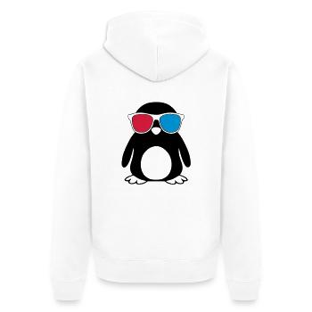 Swaggy Penguin - Unisex Premium Bio Zip Hoodie - Weiß - Hinten - Thijin (182cm)