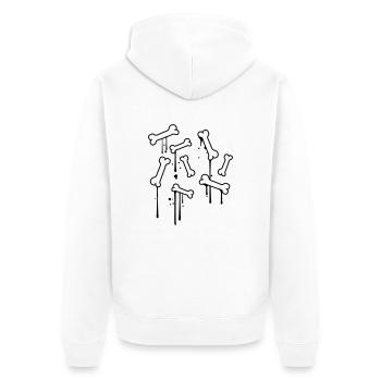 graffiti drops bones pattern dead many skeleton - Unisex Premium Organic Zip Hoodie - white - Back - Thijin (182cm)