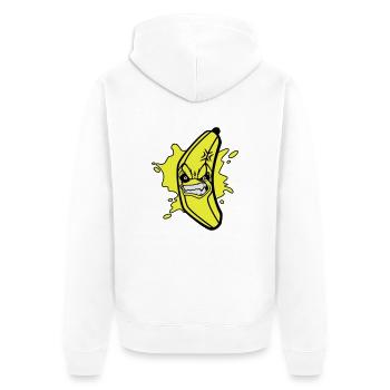 Angry banana - Unisex Premium Bio Zip Hoodie - Weiß - Hinten - Thijin (182cm)