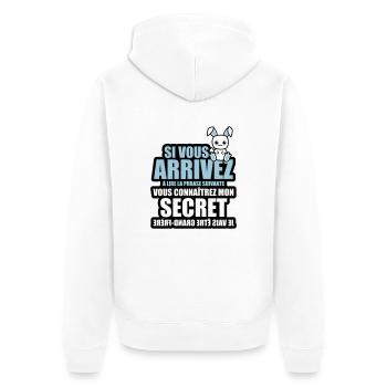 mon secret je vais être grand-frère - Veste à capuche bio Premium Unisexe - blanc - Dos - Thijin (182cm)