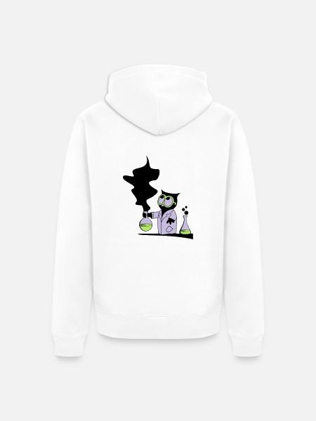 Dr rer nat Owl - Unisex Premium Bio Zip Hoodie - Weiß