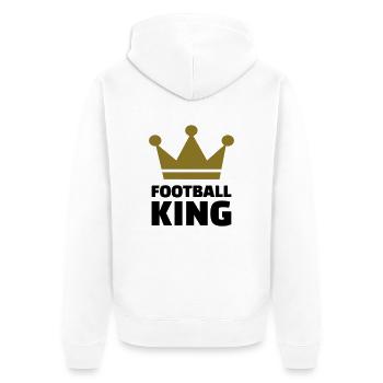 Football King - Unisex Premium Bio Zip Hoodie - Weiß - Hinten - Thijin (182cm)