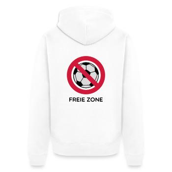 Anti Fussball - Unisex Premium Bio Zip Hoodie - Weiß - Hinten - Thijin (182cm)