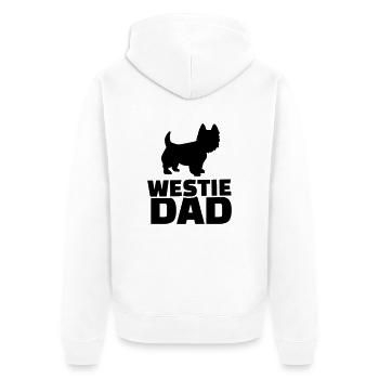 Westie - Unisex Premium Bio Zip Hoodie - Weiß - Hinten - Thijin (182cm)