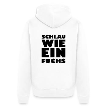 Schlau wie ein Fuchs - Unisex Premium Bio Zip Hoodie - Weiß - Hinten - Thijin (182cm)