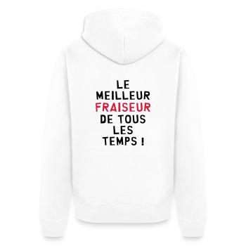 Ouvrier / Usine / Tourneur / Fraiseur / Industrie - Veste à capuche bio Premium Unisexe - blanc - Dos - Thijin (182cm)