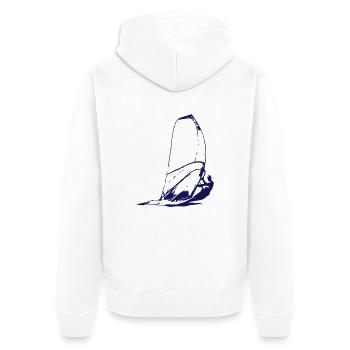 Windsurfing - Surfer - Unisex Premium Bio Zip Hoodie - Weiß - Hinten - Thijin (182cm)