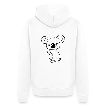 süßer kleiner niedlicher koala hält sich fest - Unisex Premium Bio Zip Hoodie - Weiß - Hinten - Thijin (182cm)
