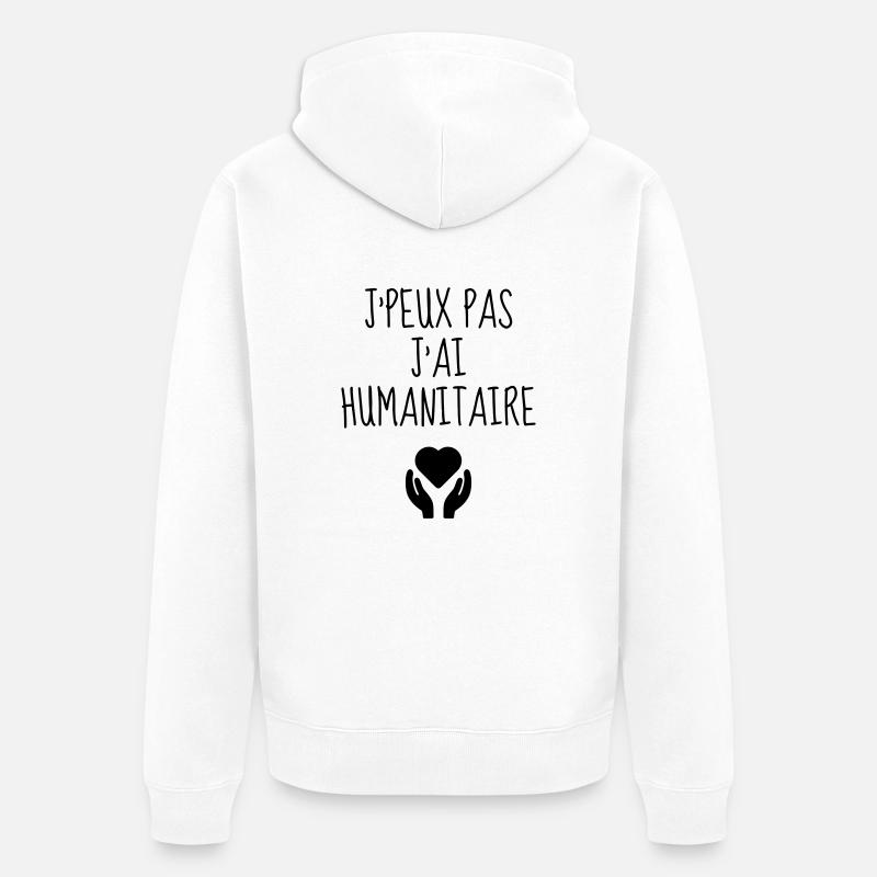 Bénévole / Humanitaire / Solidaire / Aide - Veste à capuche bio Premium Unisexe - blanc