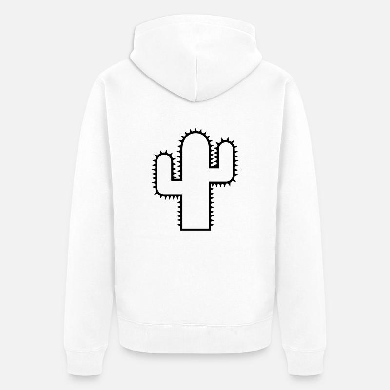 Kaktus - Unisex Premium Bio Zip Hoodie - Weiß