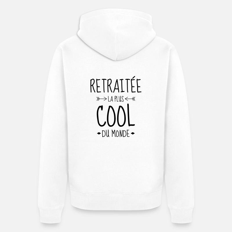 retraite / retraité / retraitée / pension - Veste à capuche bio Premium Unisexe - blanc