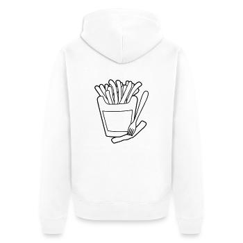 gabel pommes frites fast food lecker essen hunger - Unisex Premium Bio Zip Hoodie - Weiß - Hinten - Thijin (182cm)