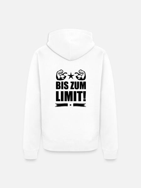 bis zum limit muskeln - Unisex Premium Bio Zip Hoodie - Weiß