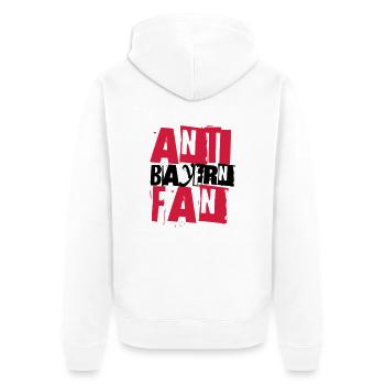 ANTI BAYERN FAN - Unisex Premium Bio Zip Hoodie - Weiß - Hinten - Thijin (182cm)