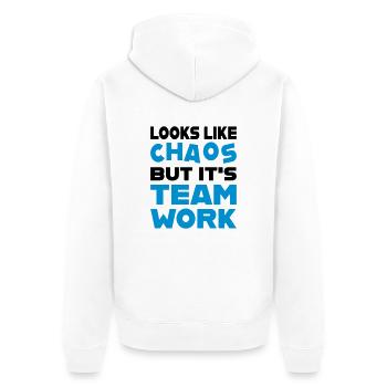 Travail d'équipe - Veste à capuche bio Premium Unisexe - blanc - Dos - Thijin (182cm)