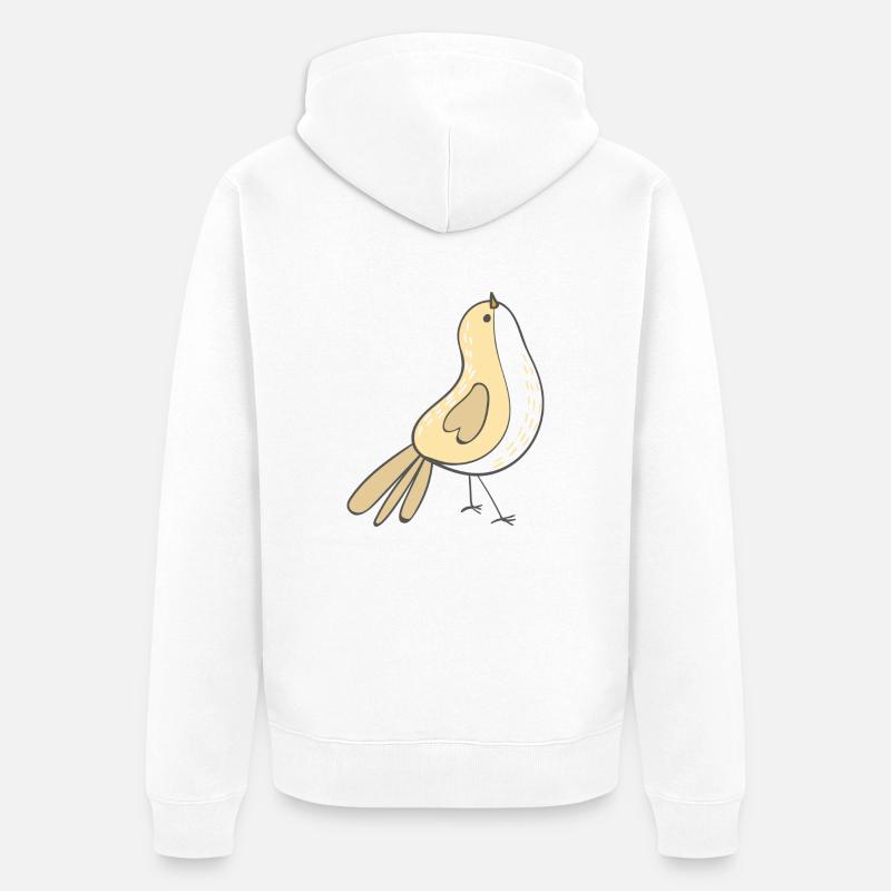 Vogel - Unisex Premium Bio Zip Hoodie - Weiß