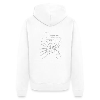 Vallée de montagne avec rivière - Veste à capuche bio Premium Unisexe - blanc - Dos - Thijin (182cm)