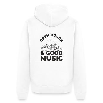 Musik - Unisex Premium Bio Zip Hoodie - Weiß - Hinten - Thijin (182cm)