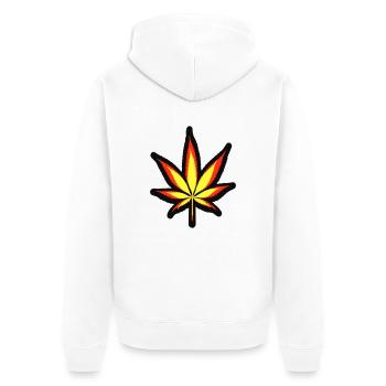Cannabis Allemagne - Veste à capuche bio Premium Unisexe - blanc - Dos - Thijin (182cm)