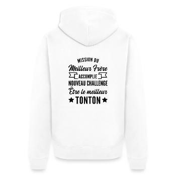 je vais être le meilleur tonton - Veste à capuche bio Premium Unisexe - blanc - Dos - Thijin (182cm)