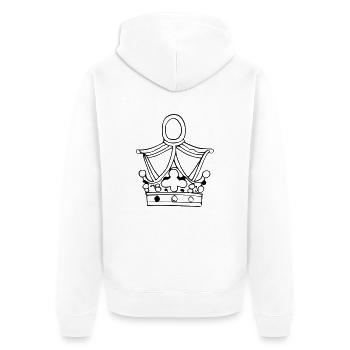 Krone König Königin Kaiser Majestät Vektor 10 - Unisex Premium Bio Zip Hoodie - Weiß - Hinten - Thijin (182cm)