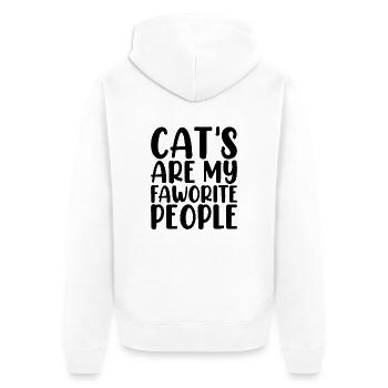 Cats Are My Favorite People - Unisex Premium Organic Zip Hoodie - white - Back - Thijin (182cm)