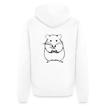 Hamster mignon animal rongeur animaux vecteur animal 8 - Veste à capuche bio Premium Unisexe - blanc - Dos - Thijin (182cm)