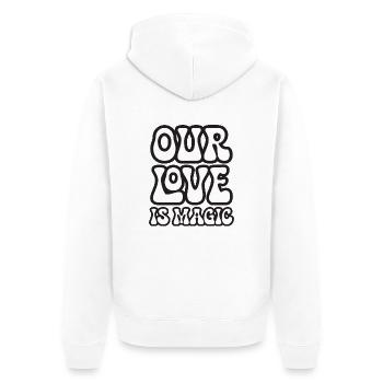 Oure Love is MagicLove is Love Rainbow Pride - Veste à capuche bio Premium Unisexe - blanc - Dos - Thijin (182cm)