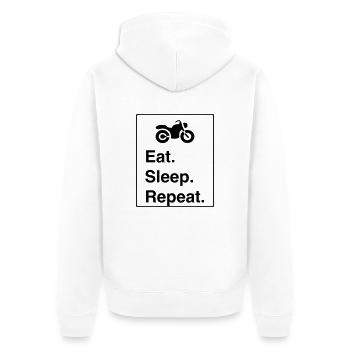 Design cool « Ride Sleep Repeat » pour lui et elle - Veste à capuche bio Premium Unisexe - blanc - Dos - Thijin (182cm)