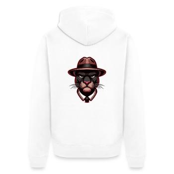 Panthère avec chapeau - Veste à capuche bio Premium Unisexe - blanc - Dos - Thijin (182cm)
