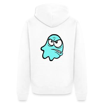 Knurri in turquoise - Unisex Premium Organic Zip Hoodie - white - Back - Thijin (182cm)