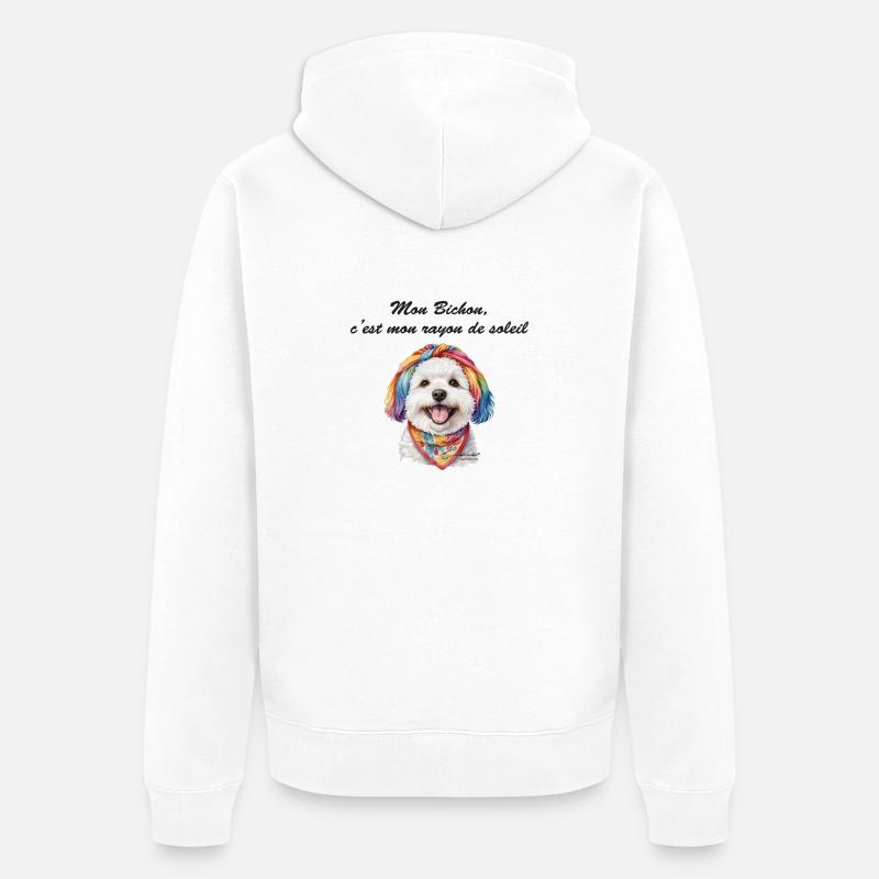 Bichon rayon de soleil - Veste à capuche bio Premium Unisexe - blanc