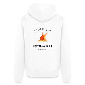 J’peux pas j’ai promenade de poissons rouges - Veste à capuche bio Premium Unisexe - blanc - Dos - Thijin (182cm)