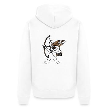 Rabbit Archer Medieval Arrow Bow Shooting - Unisex Premium Organic Zip Hoodie - white - Back - Thijin (182cm)