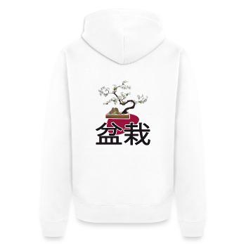 Bonsai bonsai-show shohin bonsaiartist - Unisex Premium Bio Zip Hoodie - Weiß - Hinten - Thijin (182cm)