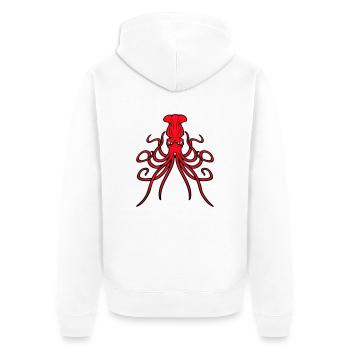 Pieuvre, pieuvre, pieuvre, céphalopode, mauvais œil - Veste à capuche bio Premium Unisexe - blanc - Dos - Thijin (182cm)