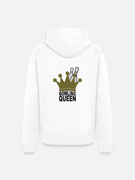 bowling queen - Unisex Premium Organic Zip Hoodie - white