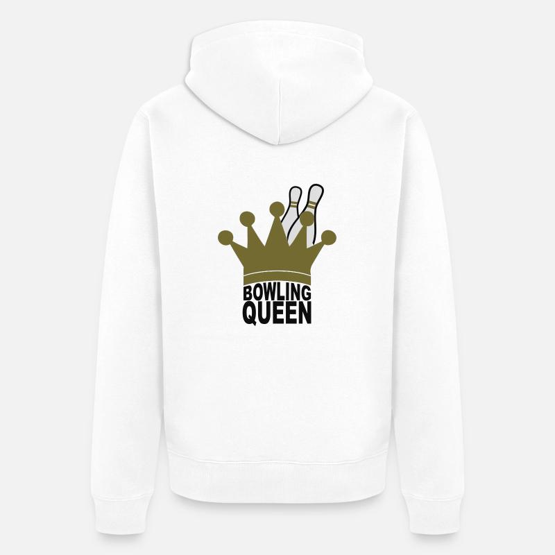 bowling queen - Unisex Premium Bio Zip Hoodie - Weiß
