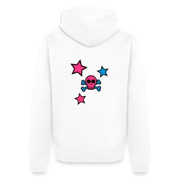 skull - Unisex Premium Bio Zip Hoodie - Weiß - Hinten - Thijin (182cm)