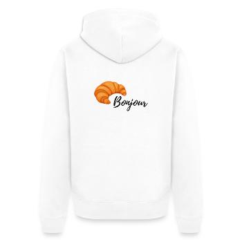 Croissant Breakfast bonjour french bread eat food - Unisex Premium Organic Zip Hoodie - white - Back - Thijin (182cm)
