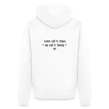 FAMILY - Unisex Premium Bio Zip Hoodie - Weiß - Hinten - Thijin (182cm)