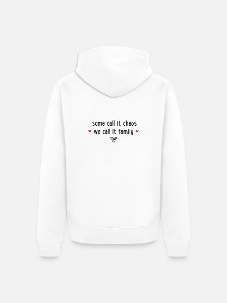 FAMILY - Unisex Premium Organic Zip Hoodie - white