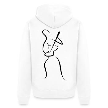 Gitarrist - Unisex Premium Bio Zip Hoodie - Weiß - Hinten - Thijin (182cm)