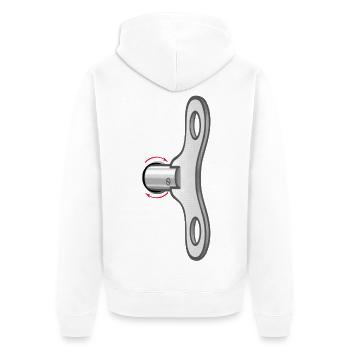 A key on the back - Unisex Premium Organic Zip Hoodie - white - Back - Thijin (182cm)