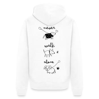 Ne marchez jamais seul - Veste à capuche bio Premium Unisexe - blanc - Dos - Thijin (182cm)