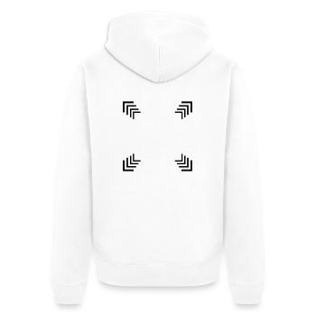 Square of several corners - Unisex Premium Organic Zip Hoodie - white - Back - Thijin (182cm)