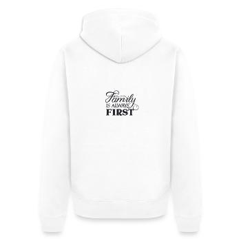 Famille - Amour de famille - Veste à capuche bio Premium Unisexe - blanc - Dos - Thijin (182cm)