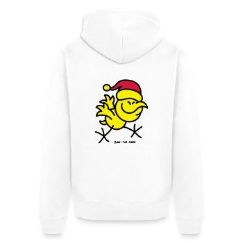 Merry Christmas Chicken - Unisex Premium Organic Zip Hoodie - white - Back - Thijin (182cm)