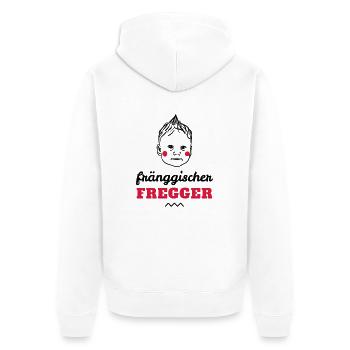 fränggischer fregger - Unisex Premium Bio Zip Hoodie - Weiß - Hinten - Thijin (182cm)