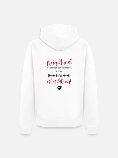schlauer Hund - Unisex Premium Bio Zip Hoodie - Weiß